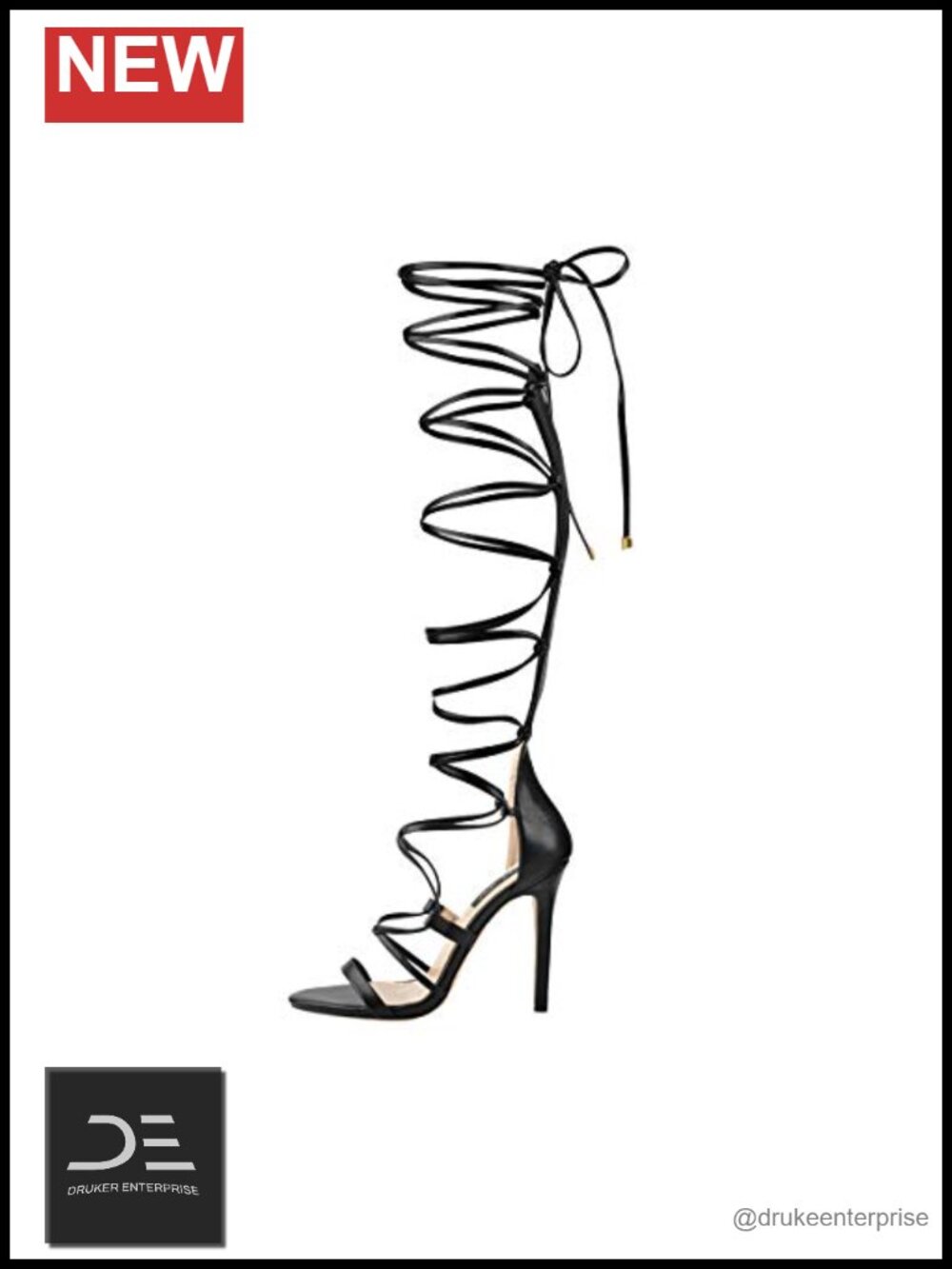 Knee High Gladiator Sandals Criss Cross Lace Up Stiletto Heels Strappy